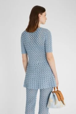 ERMANNO SCERVINO Pure Cotton Cardigan Handmade With Crochet Flower Application -Angelina Store D465N322FMTJJ M4605 04