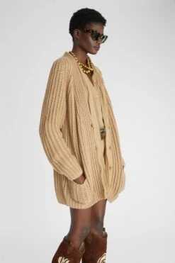 ERMANNO SCERVINO Pure Cashmere Cardigan With English Rib Knit -Angelina Store D465N327PYU 60920 03