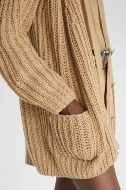 ERMANNO SCERVINO Pure Cashmere Cardigan With English Rib Knit -Angelina Store D465N327PYU 60920 05