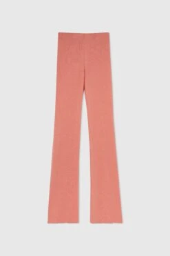 ERMANNO SCERVINO Long Flared Trousers In Cotton Knit With Ribbed Workmanship