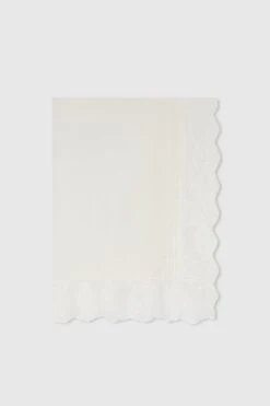 ERMANNO SCERVINO White Cashmere Stole With Valencienne Lace