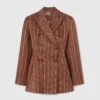 ERMANNO SCERVINO Double-breasted Sculptural Blazer With Pinstripe Pattern -Angelina Store D466I322USZ S4634 01