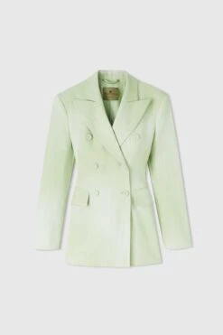 ERMANNO SCERVINO Double-breasted Jacket In Viscose Marocain With Denim Print