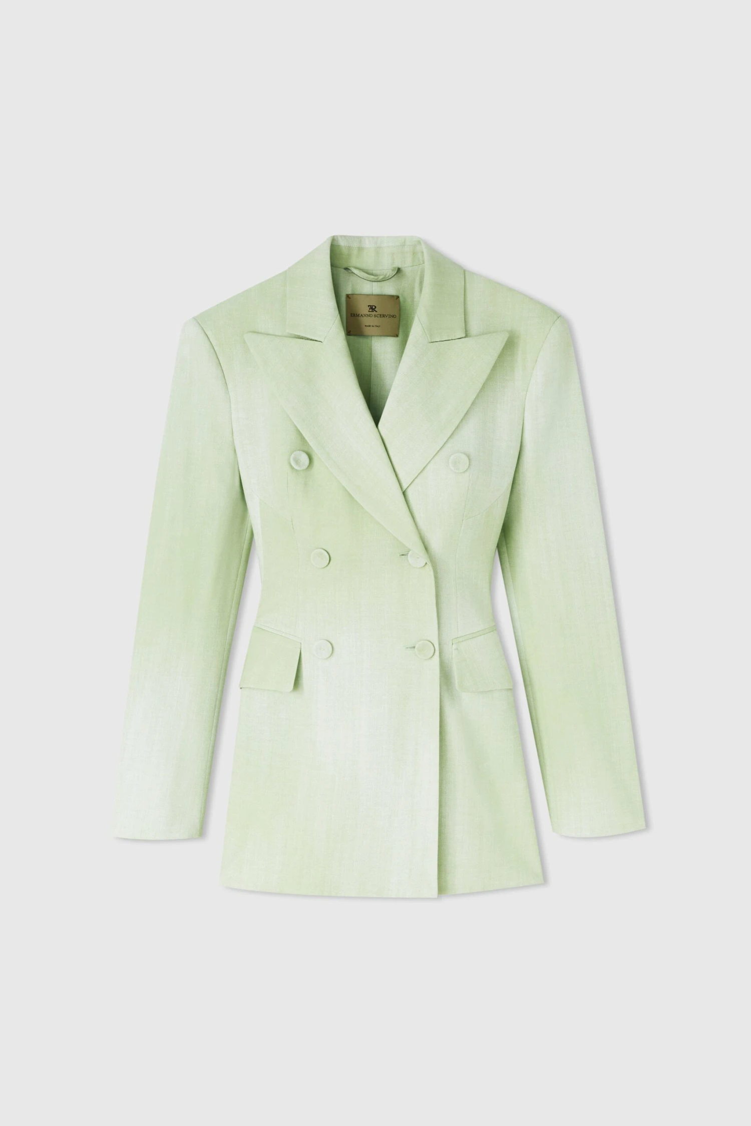 ERMANNO SCERVINO Double-breasted Jacket In Viscose Marocain With Denim Print 3 ERMANNO SCERVINO Double-breasted Jacket In Viscose Marocain With Denim Print