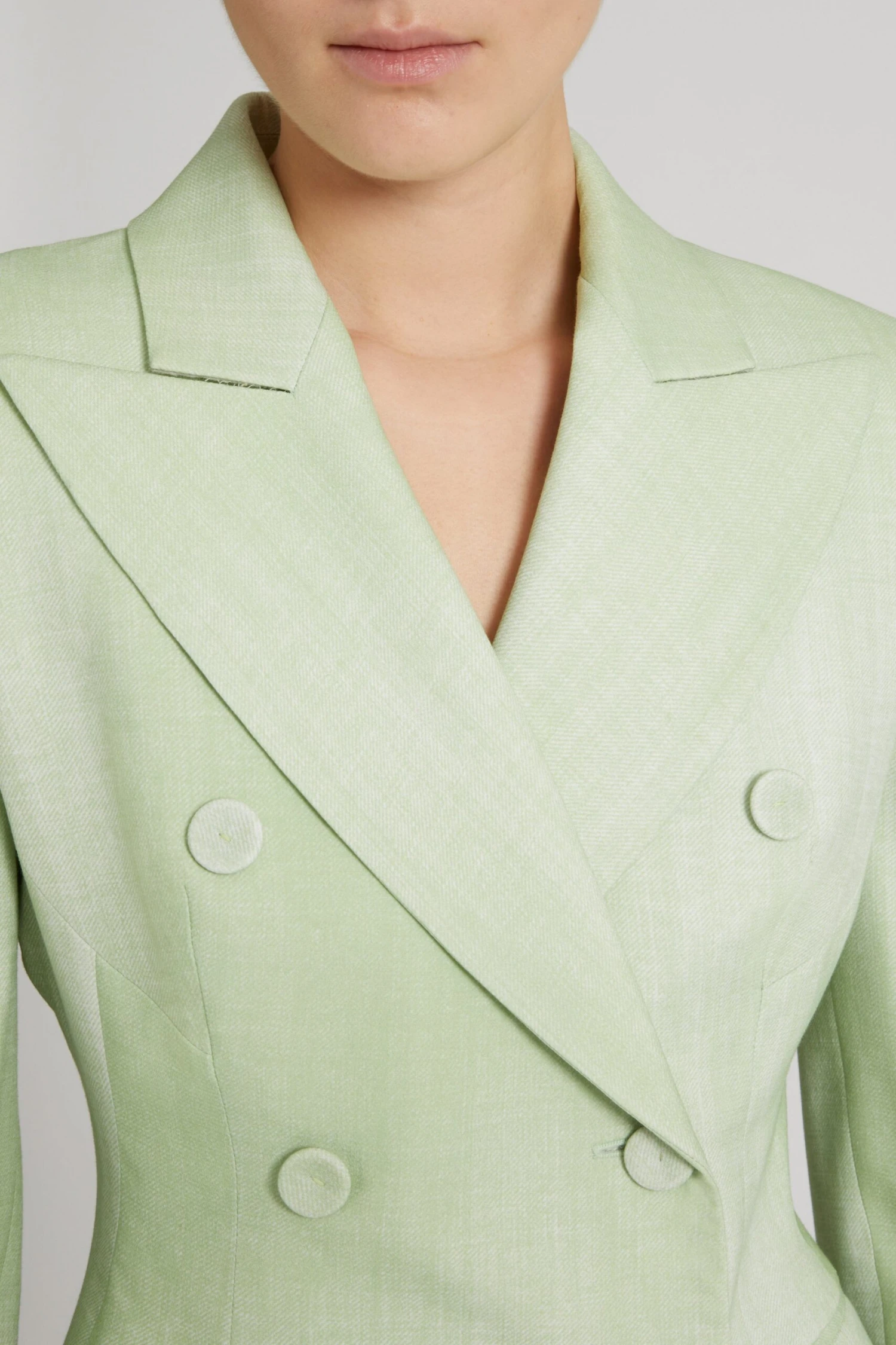 ERMANNO SCERVINO Double-breasted Jacket In Viscose Marocain With Denim Print 6 ERMANNO SCERVINO Double-breasted Jacket In Viscose Marocain With Denim Print - Image 4