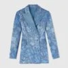 ERMANNO SCERVINO Double-breasted Jacket In Devore Viscose With Rose Motif, With Denim Print -Angelina Store D466I722YSH S4217 01 02fc0e6a 9c55 4f7e b199 7fd61b08e3c6