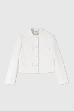 ERMANNO SCERVINO Single-breasted Short Jacket In Technical Fabric