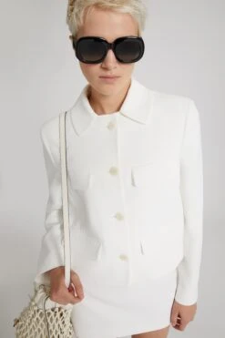 ERMANNO SCERVINO Single-breasted Short Jacket In Technical Fabric -Angelina Store D466I740ILM 14800 03 7f720cfe 60b3 4044 84e1 4458788c2725