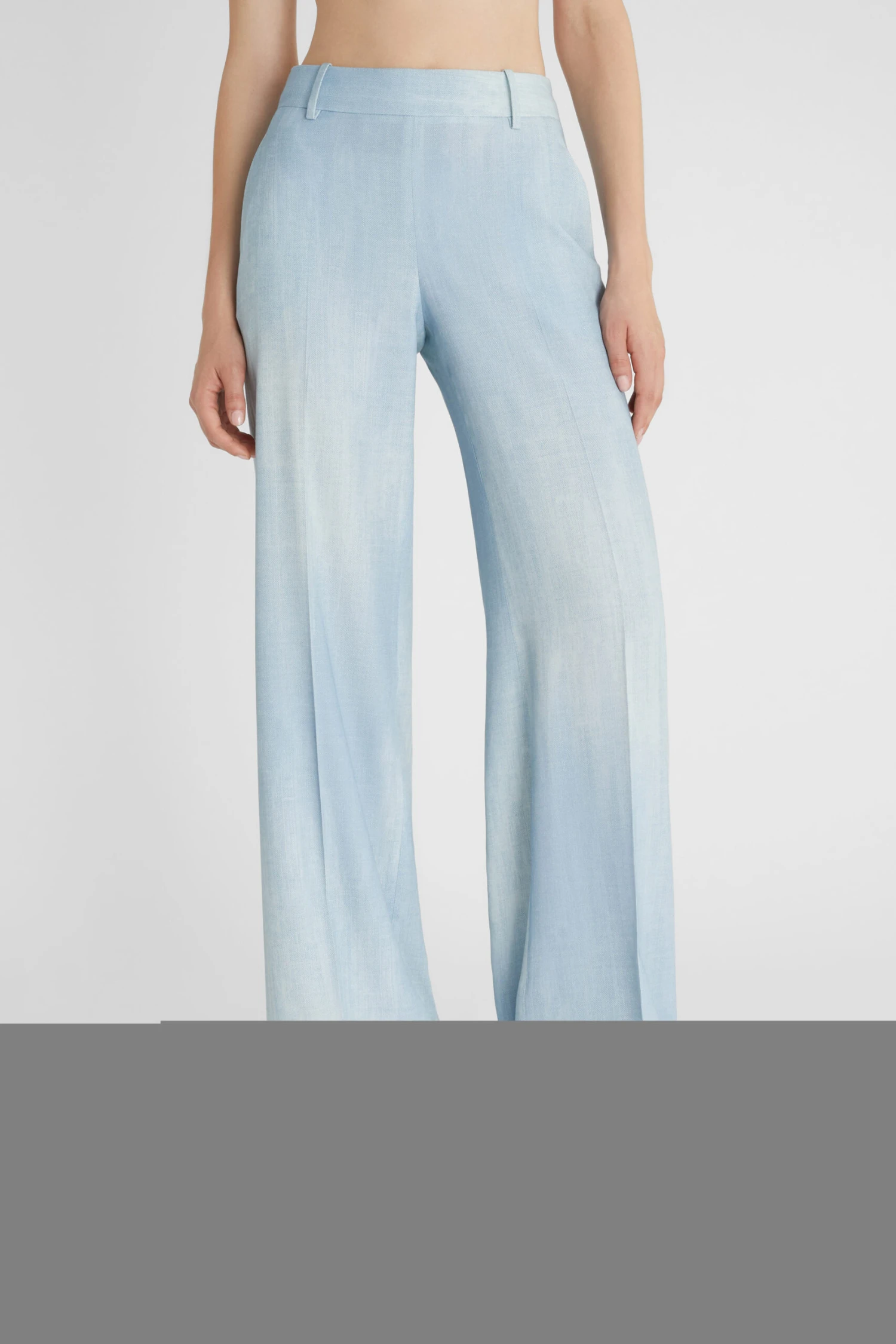 ERMANNO SCERVINO Palazzo Trousers In Marocain Light Denim Print 5 ERMANNO SCERVINO Palazzo Trousers In Marocain Light Denim Print - Image 3