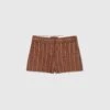 ERMANNO SCERVINO Satin Shorts With Pinstripe Print