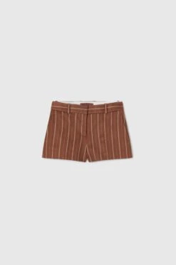 ERMANNO SCERVINO Satin Shorts With Pinstripe Print