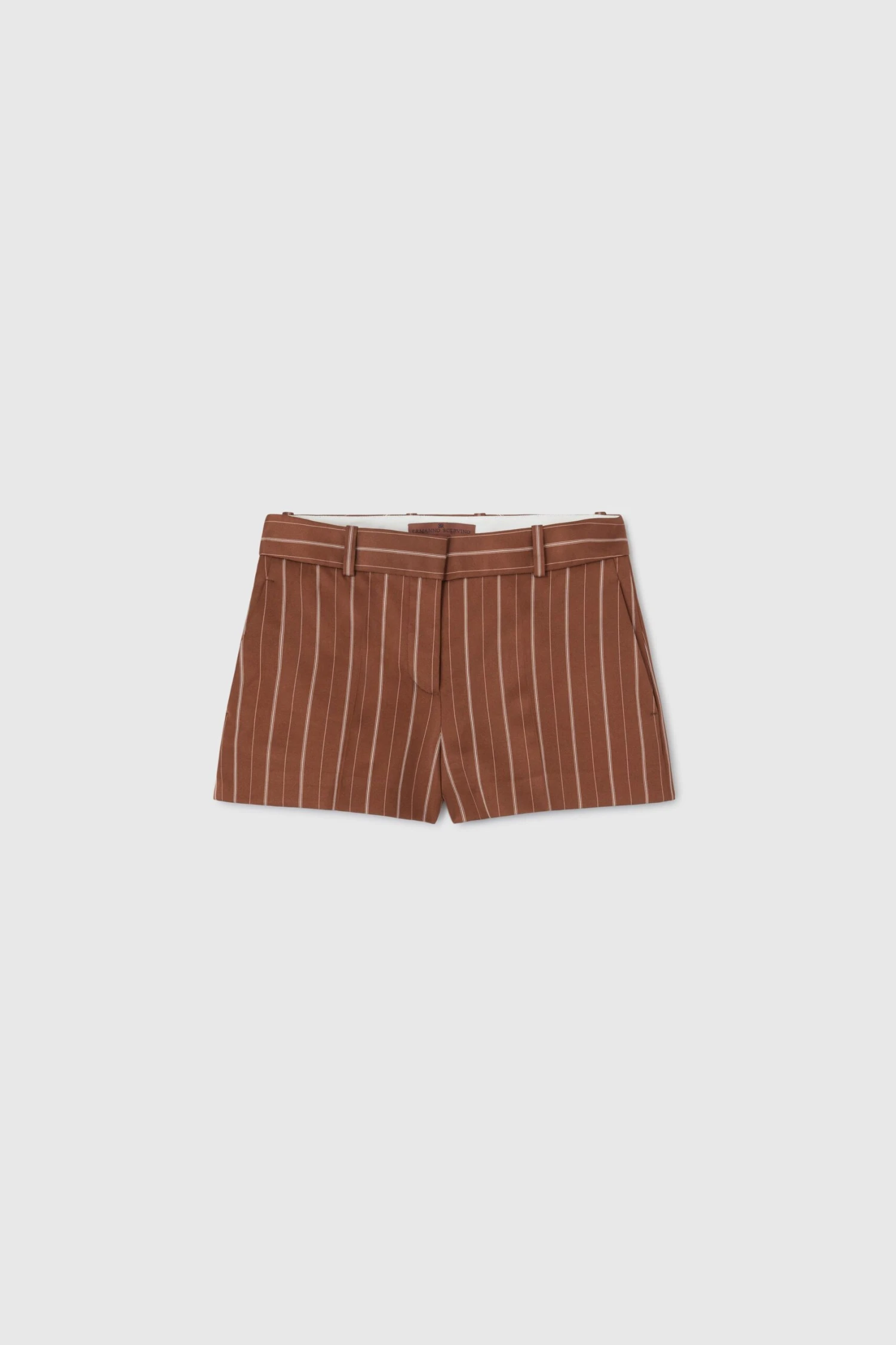 ERMANNO SCERVINO Satin Shorts With Pinstripe Print 3 ERMANNO SCERVINO Satin Shorts With Pinstripe Print