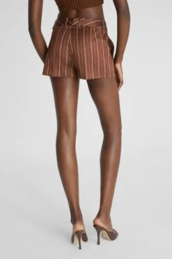 ERMANNO SCERVINO Satin Shorts With Pinstripe Print 10 ERMANNO SCERVINO Satin Shorts With Pinstripe Print -Angelina Store D466P324USZ S4634 04
