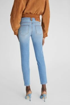 ERMANNO SCERVINO Slim Fit Jeans With Floral Details Handmade In Suede And Rafia -Angelina Store D467P300RPTWF 94037 04