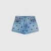 ERMANNO SCERVINO Denim Shorts With Allover Hand-made Geometric Embroidery -Angelina Store D467P324RCFKV 94037 01