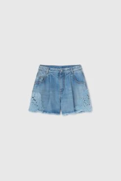 ERMANNO SCERVINO Shorts With Pleats And Tone-on-tone Macrame Inlay
