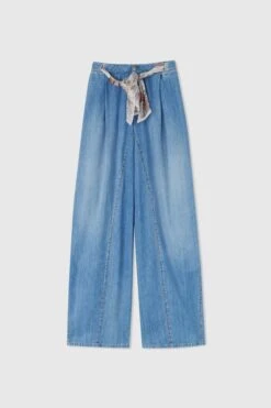 ERMANNO SCERVINO Palazzo Jeans With Contrasting Stitching And Sash