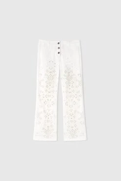 ERMANNO SCERVINO Capri Jeans With Hand-cut Geometric Embroidery