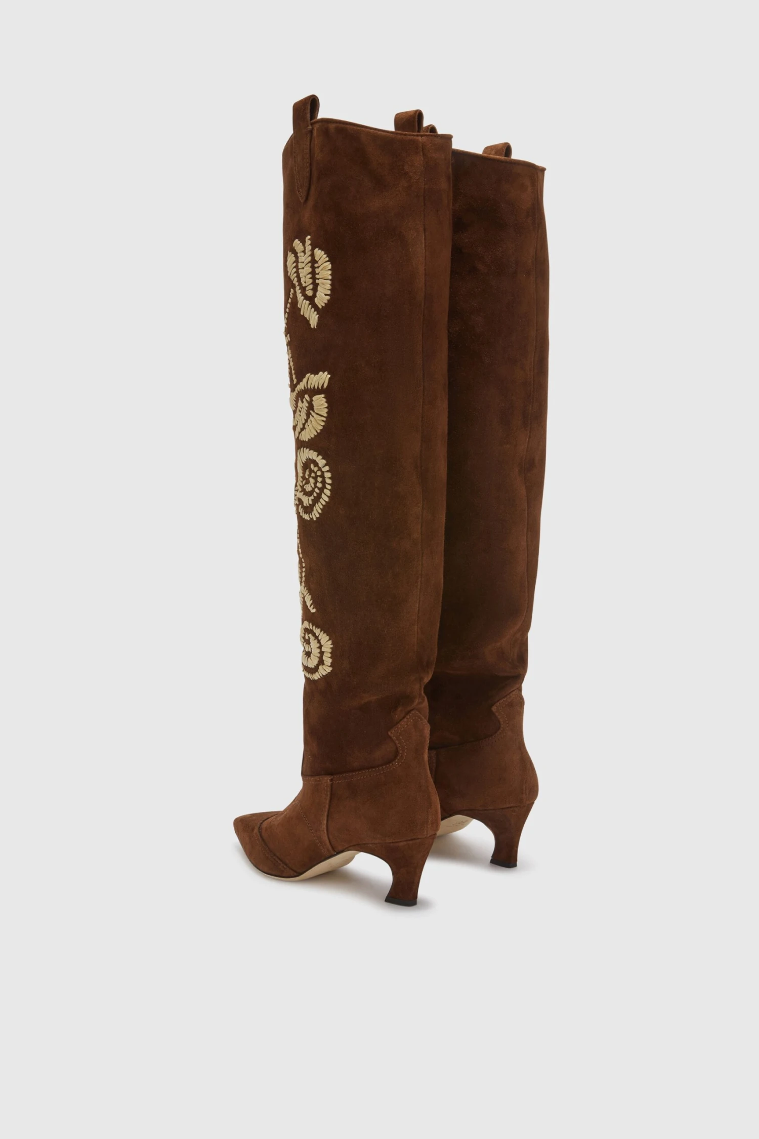 ERMANNO SCERVINO Texan With Heel And Floral Embroidery In Rafia Made By Hand 6 ERMANNO SCERVINO Texan With Heel And Floral Embroidery In Rafia Made By Hand - Image 4