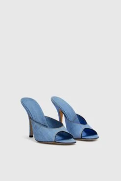ERMANNO SCERVINO Jeans-effect Silk Satin Mule -Angelina Store D468Z430EMY S4217 03