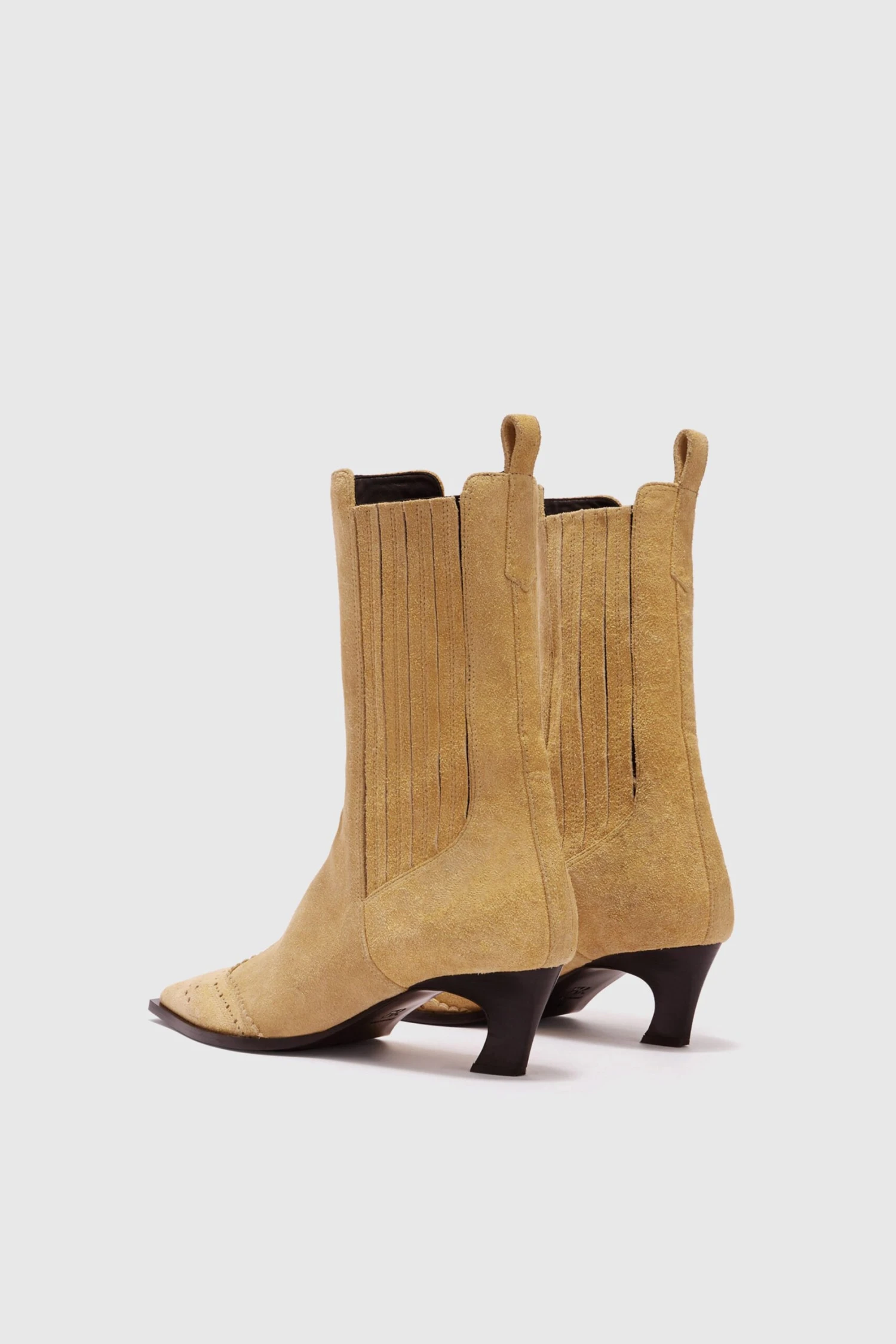ERMANNO SCERVINO New Suede Texan Boot With Comma Heel And Side Elastic 5 ERMANNO SCERVINO New Suede Texan Boot With Comma Heel And Side Elastic - Image 3