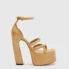 ERMANNO SCERVINO Platform In Beige Nuvolato Suede With Hand-woven Straps 1 ERMANNO SCERVINO Platform In Beige Nuvolato Suede With Hand-woven Straps -Angelina Store D468Z840OKR W4603 01