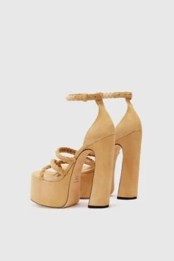 ERMANNO SCERVINO Platform In Beige Nuvolato Suede With Hand-woven Straps -Angelina Store D468Z840OKR W4603 04