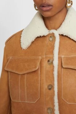 ERMANNO SCERVINO Single-breasted Shearling Jacket With Front Pockets -Angelina Store D470I309QDA B4551 04 40d3d5c0 6327 4816 bce6 35d8db9ac88b