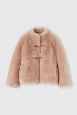 ERMANNO SCERVINO Lambskin Leather Over Jacket With Leather And Gold Metal Details.