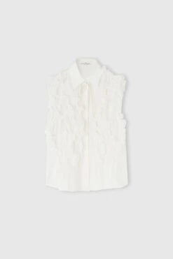 ERMANNO SCERVINO Silk Sleeveless Shirt With Ruffles