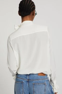 ERMANNO SCERVINO Pure Silk Blouse With Decorative Bows -Angelina Store D472K311VKX 10602 04