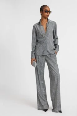 ERMANNO SCERVINO Viscose Shirt With Hand-applied Crystals And Herringbone Pattern In Shades Of Beige -Angelina Store D472K322CTZFY S4706 02 4e879359 ef37 4c10 8842 b7f95e34477f