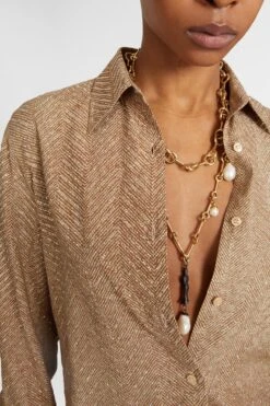 ERMANNO SCERVINO Viscose Shirt With Hand-applied Crystals And A Sigata Pattern In Shades Of Grey -Angelina Store D472K322CTZFY S4716 03 da6c921b d0b9 4b03 ac0f c4cd380fb668