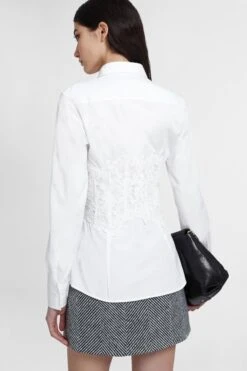 ERMANNO SCERVINO Cotton Poplin Shirt With Rebrode Lace Bustier -Angelina Store D472K363BQP 10601 05