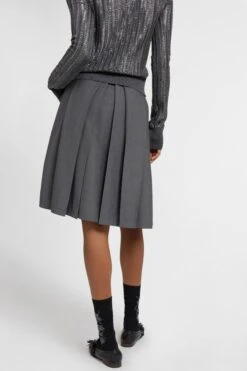 ERMANNO SCERVINO Pleated Skirt In Cool Wool -Angelina Store D472O301TVW M4701 04