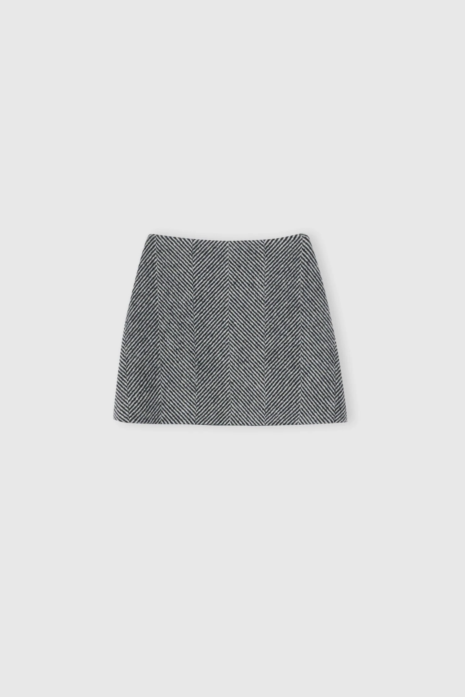 ERMANNO SCERVINO Virgin Wool Blend Mini Skirt With Herringbone Pattern 3 ERMANNO SCERVINO Virgin Wool Blend Mini Skirt With Herringbone Pattern