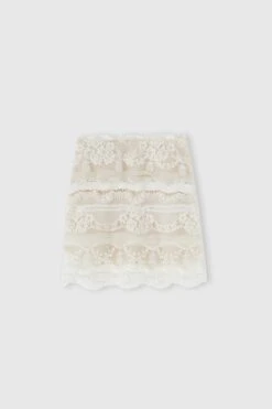 ERMANNO SCERVINO Miniskirt In Patchwork Of Lace And Georgette