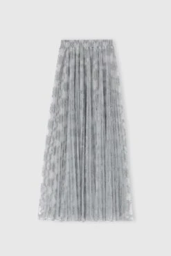 ERMANNO SCERVINO Pleated Midi Skirt With Embroidered Argyle Motif