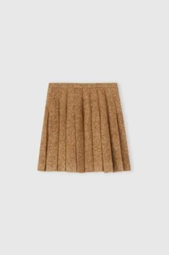 ERMANNO SCERVINO Wool Blend Pleated Mini Skirt With Herringbone Pattern