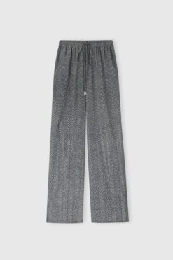 ERMANNO SCERVINO Palazzo Trousers With Herringbone Design And Hand-applied Crystals