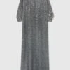 ERMANNO SCERVINO Long Pure Silk Kaftan With Hand-applied Crystals