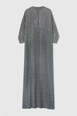 ERMANNO SCERVINO Long Pure Silk Kaftan With Hand-applied Crystals