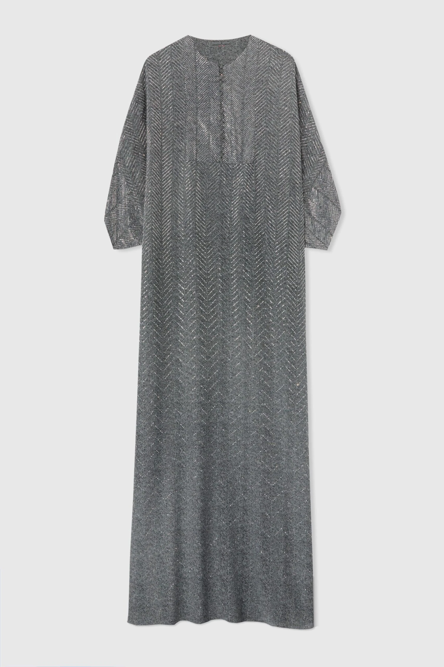 ERMANNO SCERVINO Long Pure Silk Kaftan With Hand-applied Crystals 3 ERMANNO SCERVINO Long Pure Silk Kaftan With Hand-applied Crystals