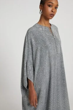 ERMANNO SCERVINO Long Pure Silk Kaftan With Hand-applied Crystals 9 ERMANNO SCERVINO Long Pure Silk Kaftan With Hand-applied Crystals -Angelina Store D472Q300CTUBN S4706 03