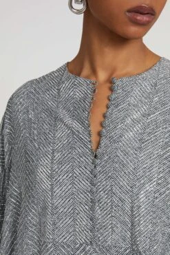 ERMANNO SCERVINO Long Pure Silk Kaftan With Hand-applied Crystals 10 ERMANNO SCERVINO Long Pure Silk Kaftan With Hand-applied Crystals -Angelina Store D472Q300CTUBN S4706 04