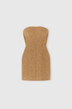ERMANNO SCERVINO Short Bustier Dress In Wool Blend With Herringbone Pattern