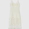 ERMANNO SCERVINO Wool And Silk Blend Lingerie Midi Dress With Floral Inlay -Angelina Store D472Q327WHB 14800 01