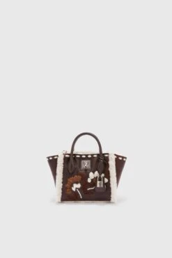 ERMANNO SCERVINO Mini Maggie In Shearling With Floral Embroidery