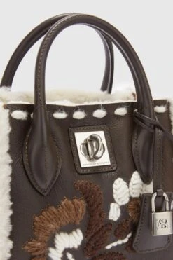 ERMANNO SCERVINO Mini Maggie In Shearling With Floral Embroidery -Angelina Store D473S352RUND B46C3 04