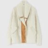 ERMANNO SCERVINO Merino Wool Cardigan-coat With Leather And Sheepskin Details -Angelina Store D475D304SHQTX 14800 01
